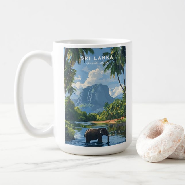 Taza De Café Sri Lanka Elephant Jungle Coffee Mug (Con donut)