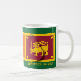 Taza De Café SRI LANKA FLAG MAP Scripting Personalizado VERDE