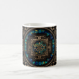 Taza De Café Sri Yantra/mármol y oro de Sri Chakra