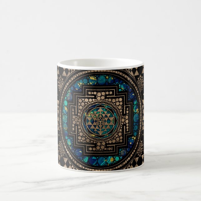 Taza De Café Sri Yantra/mármol y oro de Sri Chakra (Centro)