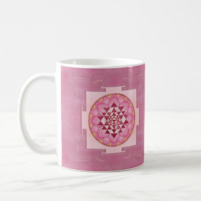 Taza De Café Sri Yantra / Sri Chakra en loto (Izquierda)