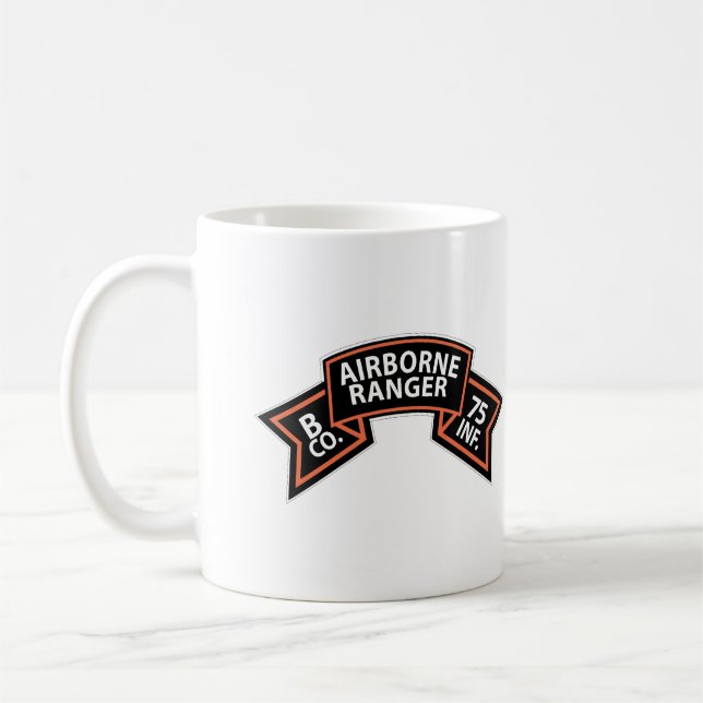 Taza De Café SSI - B Co 75th Infantry (Ranger) Scroll (Izquierda)