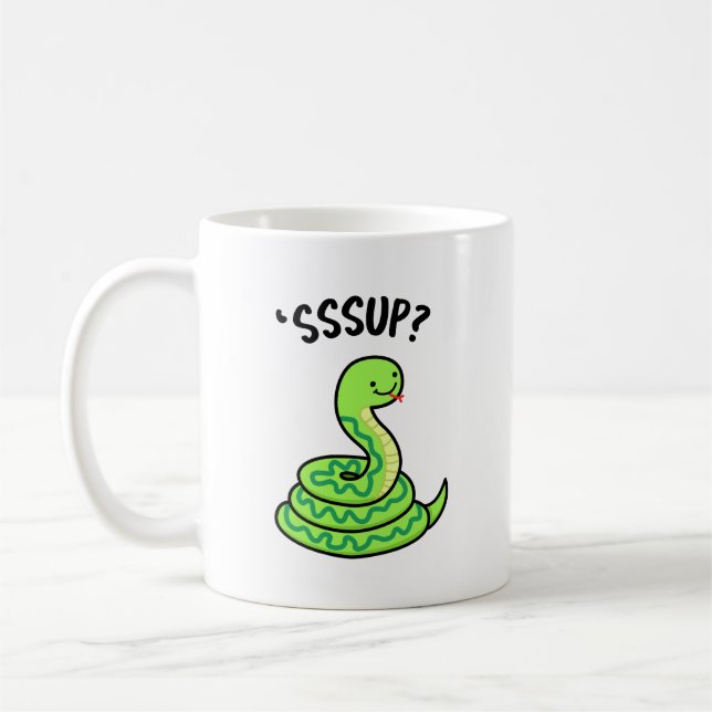 Taza De Café Sssup Funny Hissing Snake Pun (Izquierda)