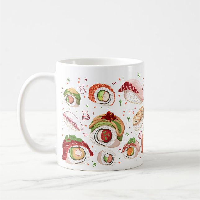 Taza De Café Ssuhi Rolls & Nigiri Pattern Mug (Izquierda)