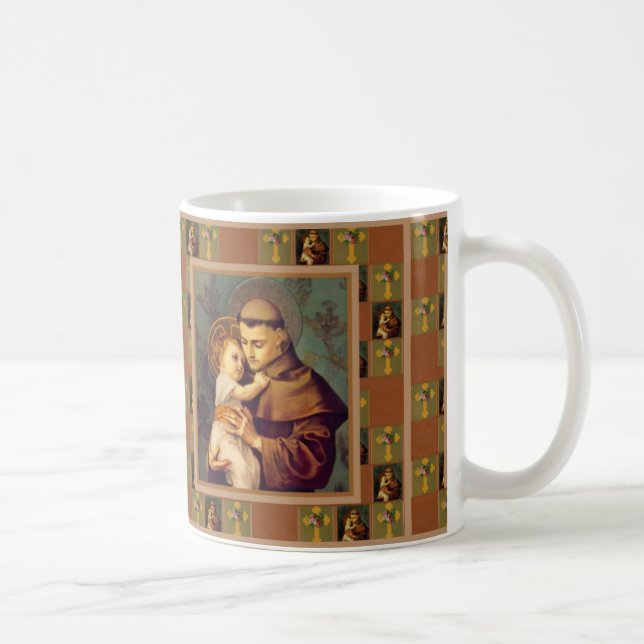 Taza De Café St Anthony de Padua con el bebé Jesús (Derecha)