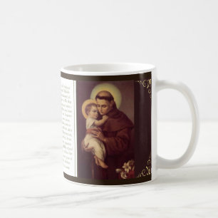 Taza De Café St Anthony de Padua con el rezo de Jesús del beb