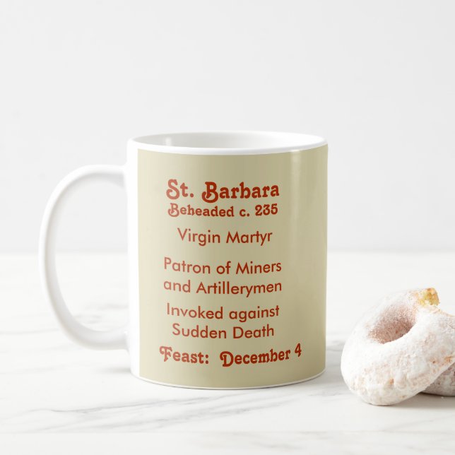 Taza De Café St. Barbara (BK 001) Café Mug 1c (Con donut)