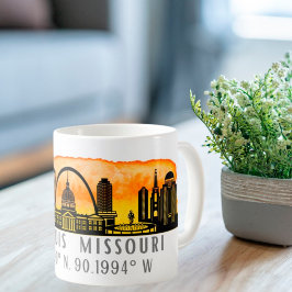 Taza De Café St. Louis Skyline Map Coordinates