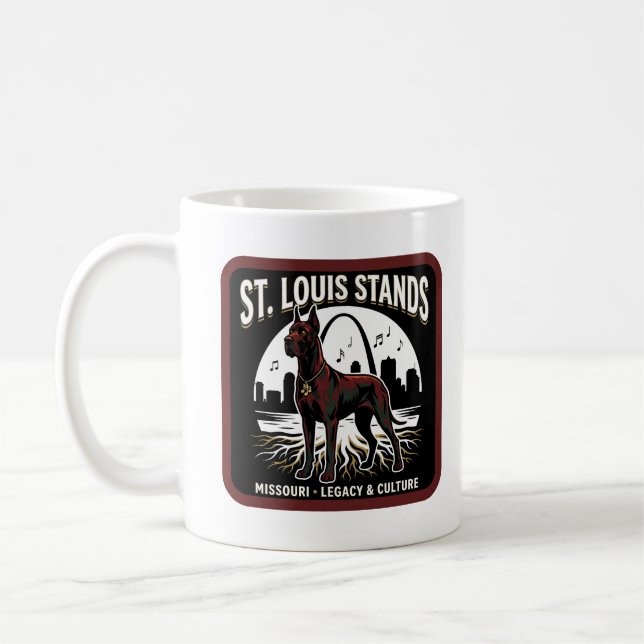 Taza De Café St. Louis Stands Great Dane Cultural Legacy Art (Izquierda)