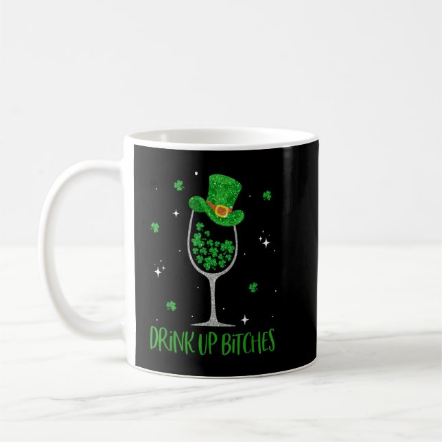 Taza De Café St Patrick Day Shamrock Vino Bebe Leprec (Izquierda)