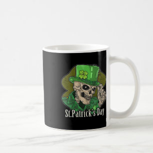 Taza De Café St. Patrick Day Skeleton Clover Fun Sarcástico