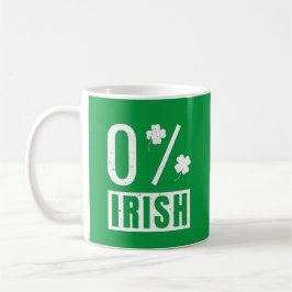Taza De Café St Patrick's Day 0% Irish Four Leaf Clover