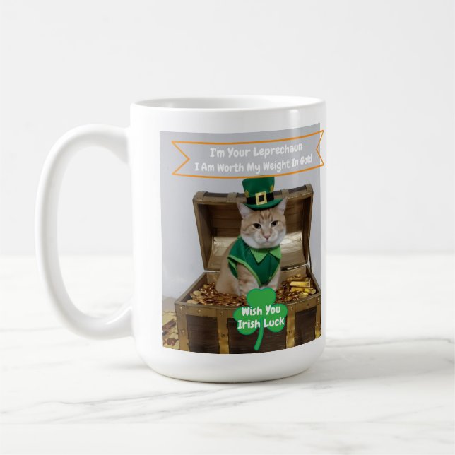 Taza De Café St Patrick's Day Cat Humor  (Izquierda)
