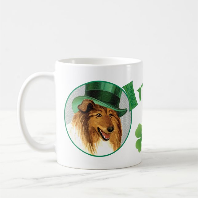 Taza De Café St. Patrick's Day Collie (Izquierda)