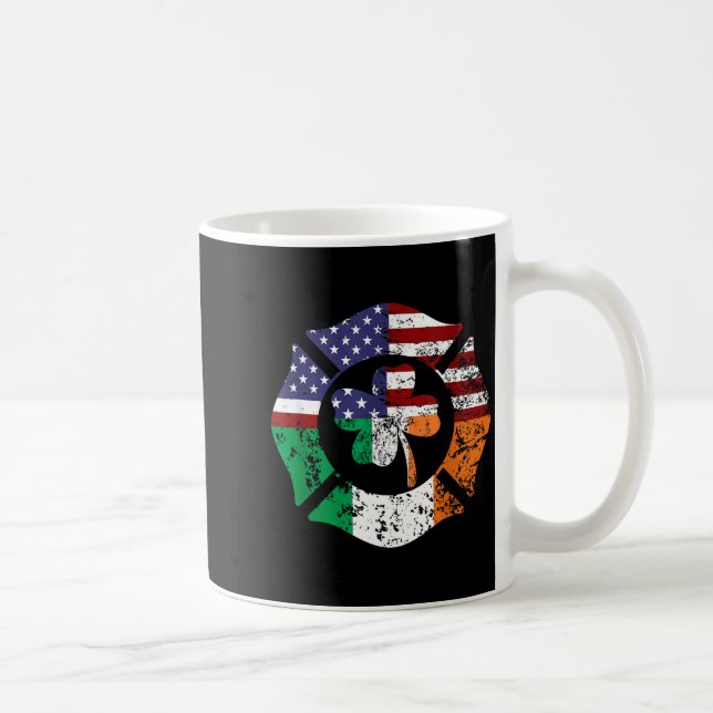 Taza De Café St Patrick's Day Fireman Gift Proud Firefighter Qu (Derecha)