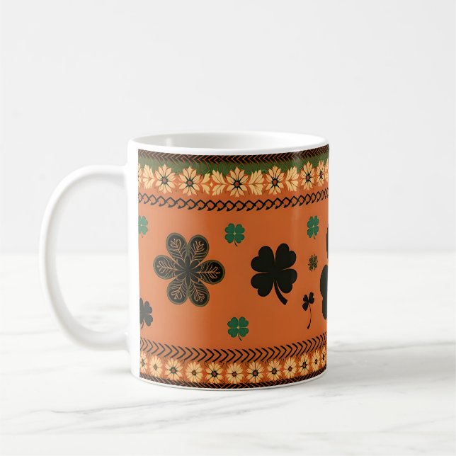 Taza De Café St. Patrick's Day: Grandes rocas y flores (Izquierda)