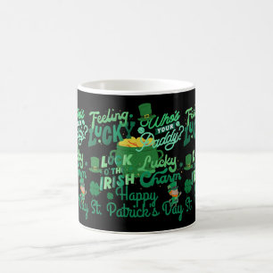 Taza De Café St. Patrick's Day Irlandés verde afortunado Shamro