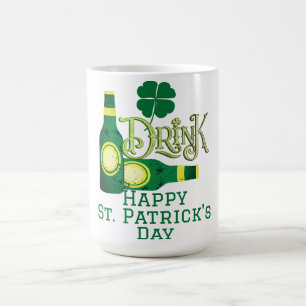 Taza De Café St. Patrick's Day Irlandés verde afortunado Shamro