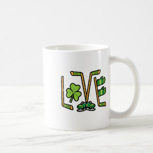 Taza De Café St Patricks Day Love Hockey sobre hielo Saint Padd