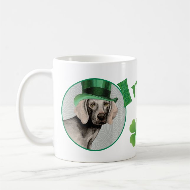 Taza De Café St. Patrick's Day Weimaraner (Izquierda)