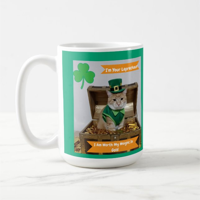 Taza De Café St Patrick's Day with Cat Humor  (Izquierda)