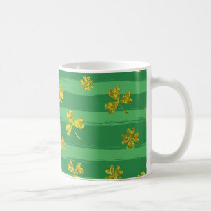 Taza De Café st patricks shamrock dorado