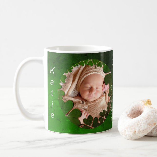 Taza De Café St. Patrick's Shamrock +Photo Mug (Con donut)