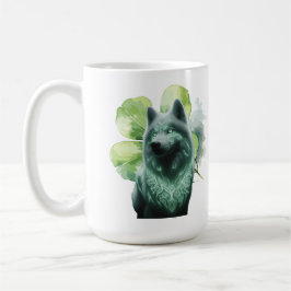 Taza De Café St. Patrick's Wolf Spirit Coffee Mug ☘️ 🐺