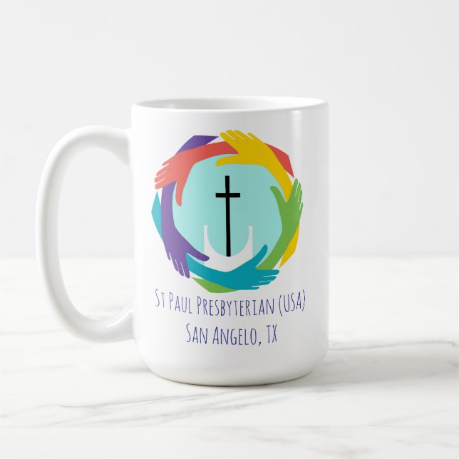 Taza De Café St Paul Pres Mission Mug 15 oz (Izquierda)