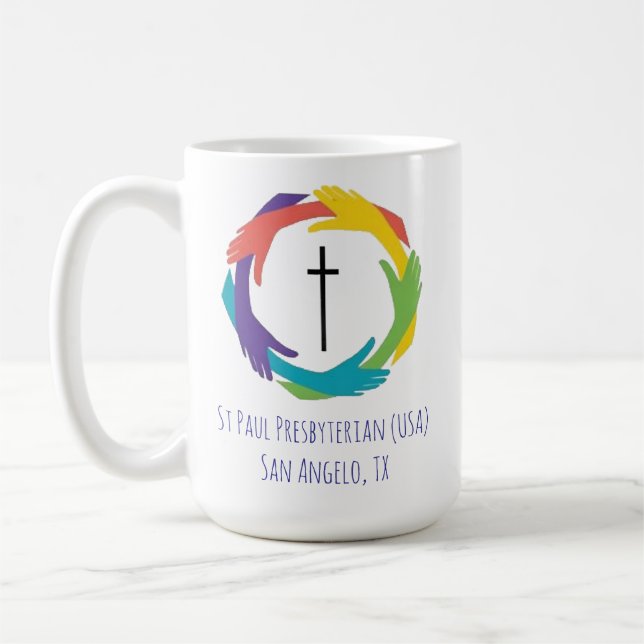 Taza De Café St Paul Pres Mission Mug 15 oz (Izquierda)