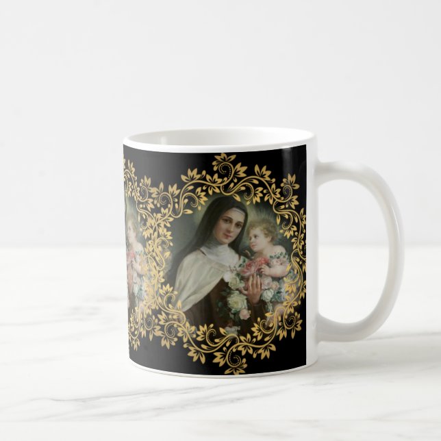 Taza De Café St. Teresa del niño Jesús poca flor (Derecha)