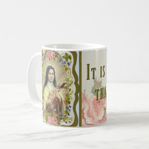 Taza De Café St. Teresa el pequeño crucifijo de los rosas de l