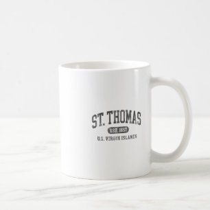Taza De Café St Thomas Usvi Texto de Camiseta para Hombres y Mu