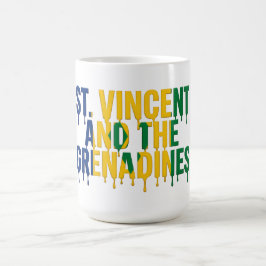 Taza De Café St. Vincent  Goteo | Diseño de bandera caribeña | 