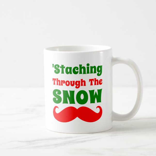 Taza De Café Staching divertido a través de la nieve (Derecha)