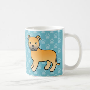 Taza De Café Staffordshire Bull Terrier cartoon de cervato