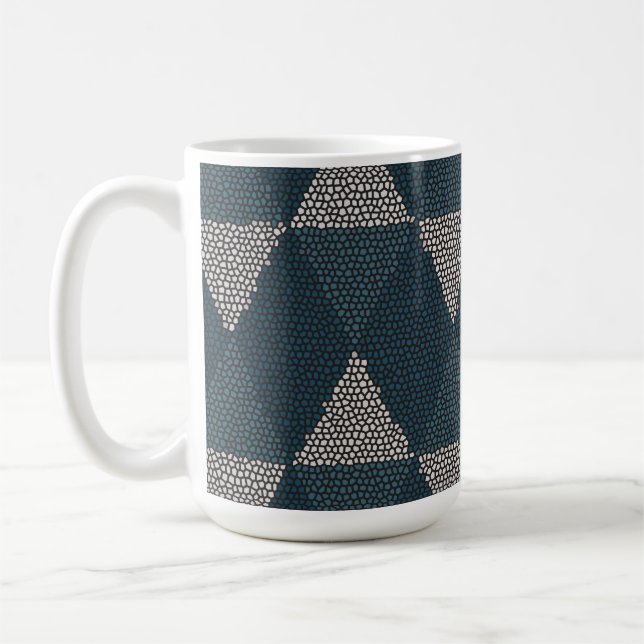 Taza De Café Stained Glass Blue Diamond (Izquierda)