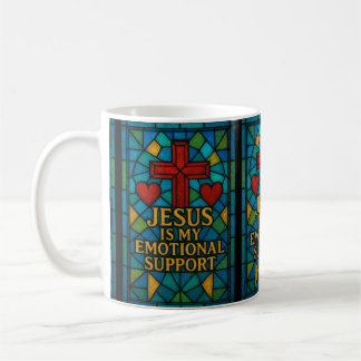 Taza De Café Stained Glass Jesus Christian Gift