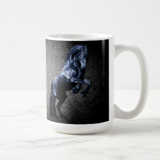 Taza De Café Stallion negro frisón/belleza negra, plata de caba