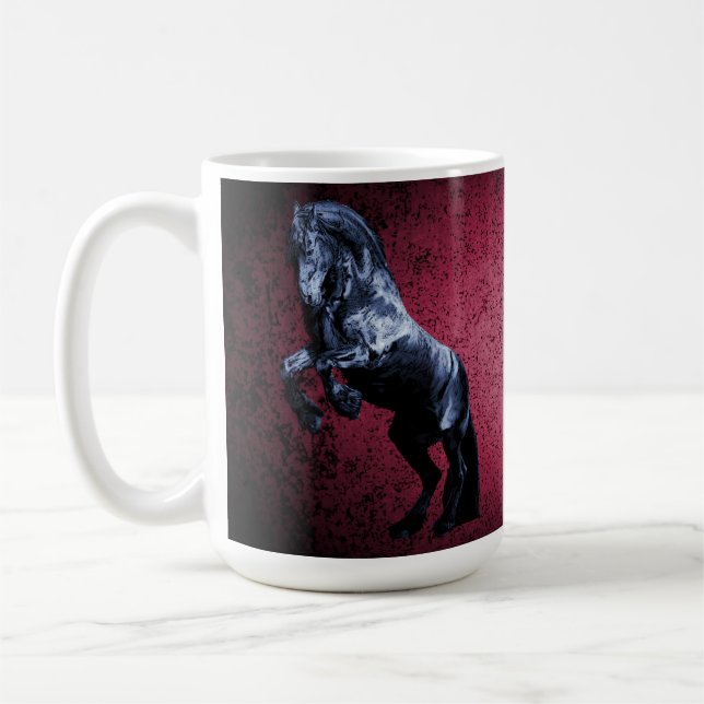 Taza De Café Stallion negro frisón/belleza negra, rosa de cabal (Izquierda)