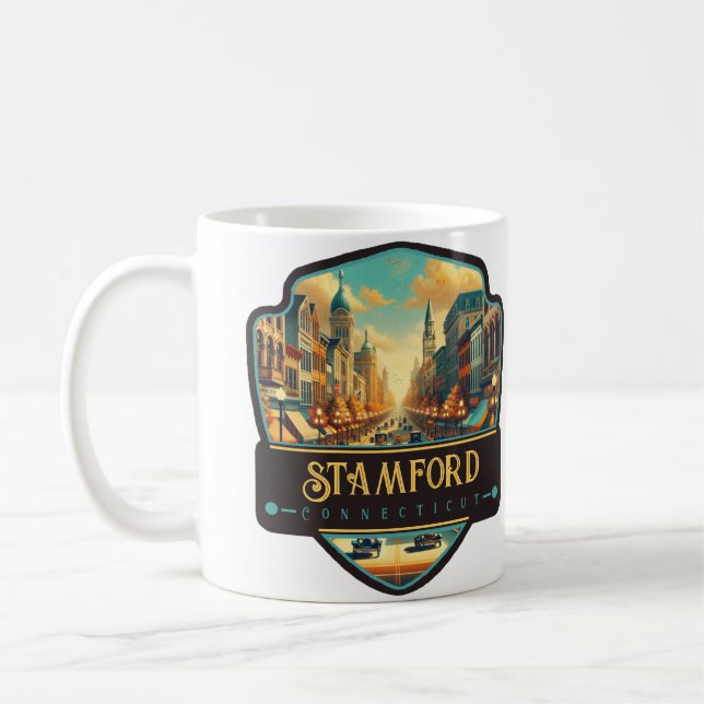 Taza De Café Stamford, Connecticut | Vintage (Izquierda)