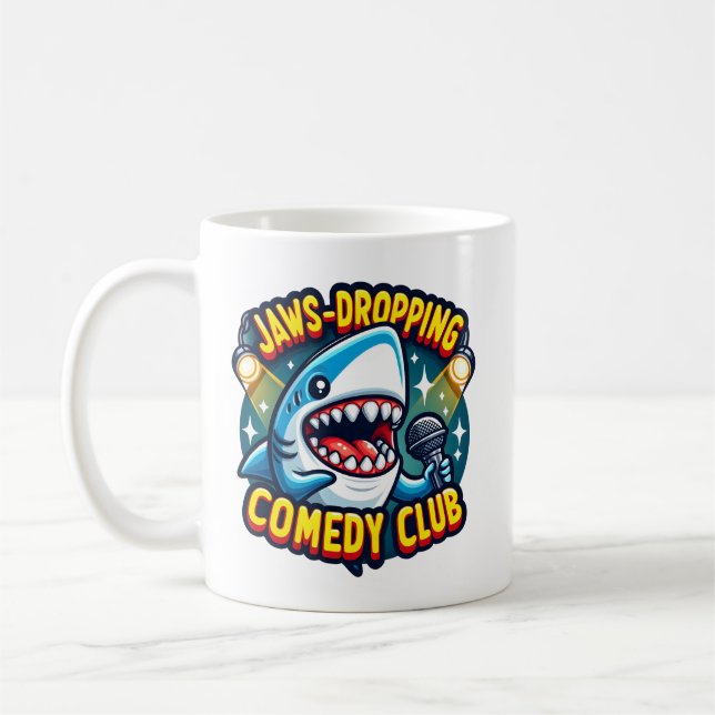 Taza De Café Stand-Up que te deja con la boca abierta: Tiburón  (Izquierda)