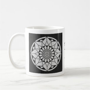 Taza De Café Star Mandala tejiendo blanco y negro