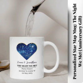 Taza De Café Star Map Mug personalizado: La noche que conocimos