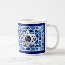 Taza De Café Star of David and Menorah Hanukkah Gift