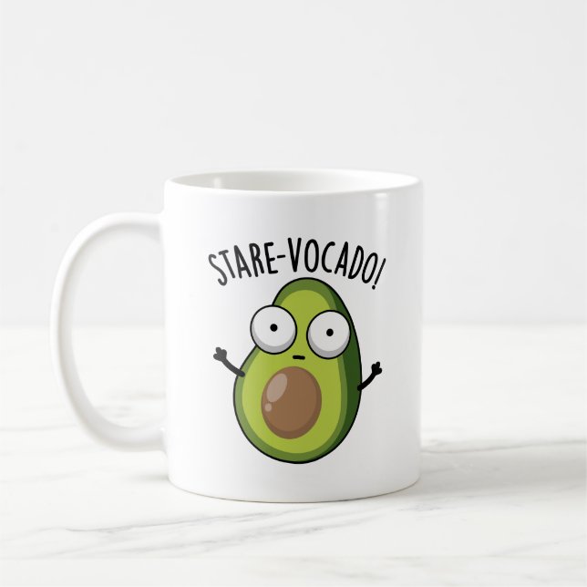 Taza De Café Stare-vocado Funny Aguacate Pun (Izquierda)