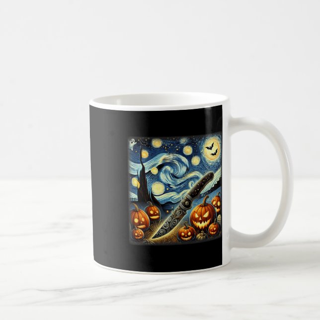 Taza De Café Starry Night Knife Chef Halloween (Derecha)