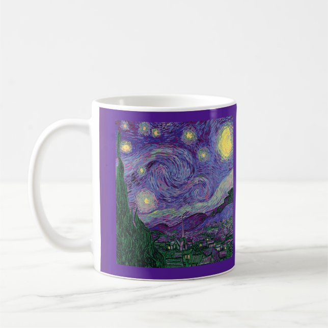 Taza De Café Starry Night y Vincent Van Gogh, en parodia, (Izquierda)