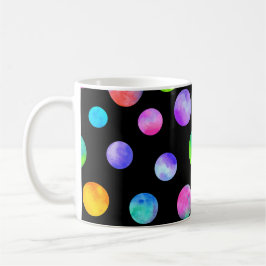 Taza De Café 🌙 Starry Sips: La Magnífica Mug Círculo Polka