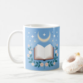 Taza De Café Starry Sky Moon Flowers Book Lover Classic Mug